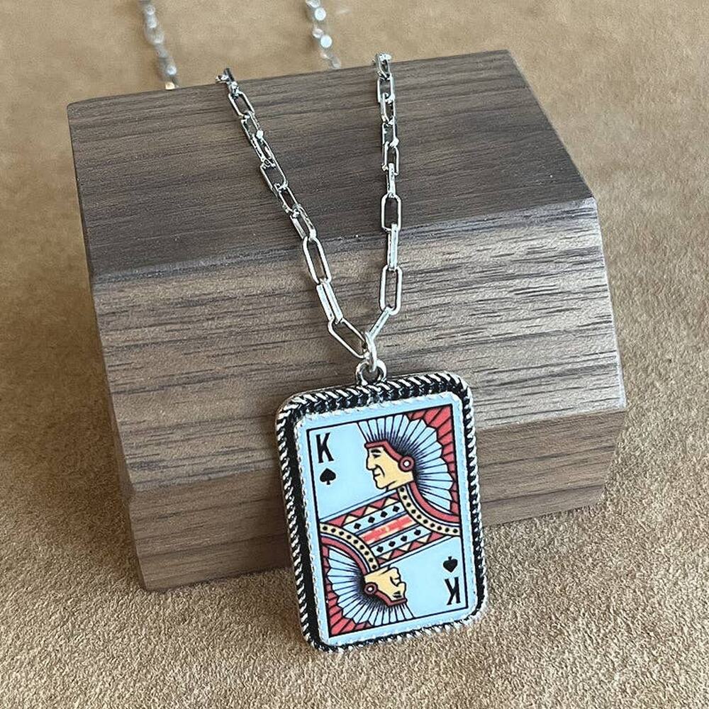 TIPI King of Spades Pendant Necklace - Silver